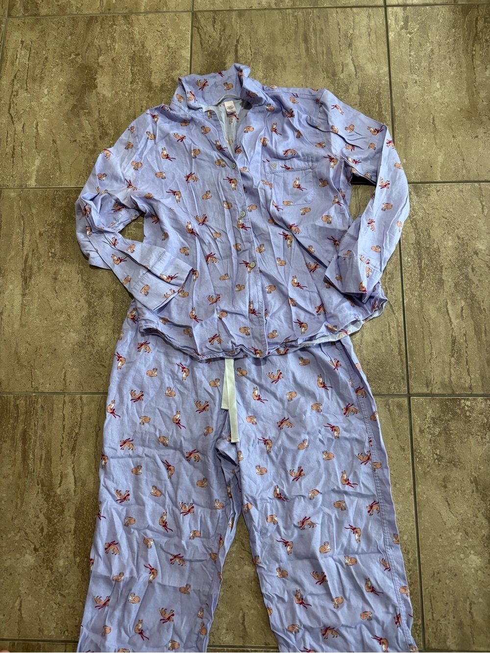 Victoria’s Secret dreamer purple fox flannel pajama set